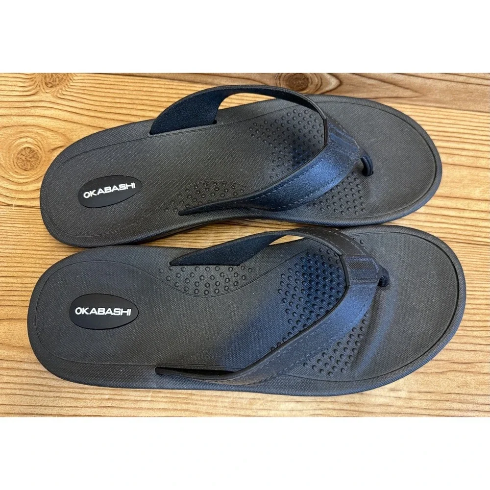 Okabashi Men's Size‎ XL 10.5-11.5 Black Breeze Flip Flop Sandals Waterproof